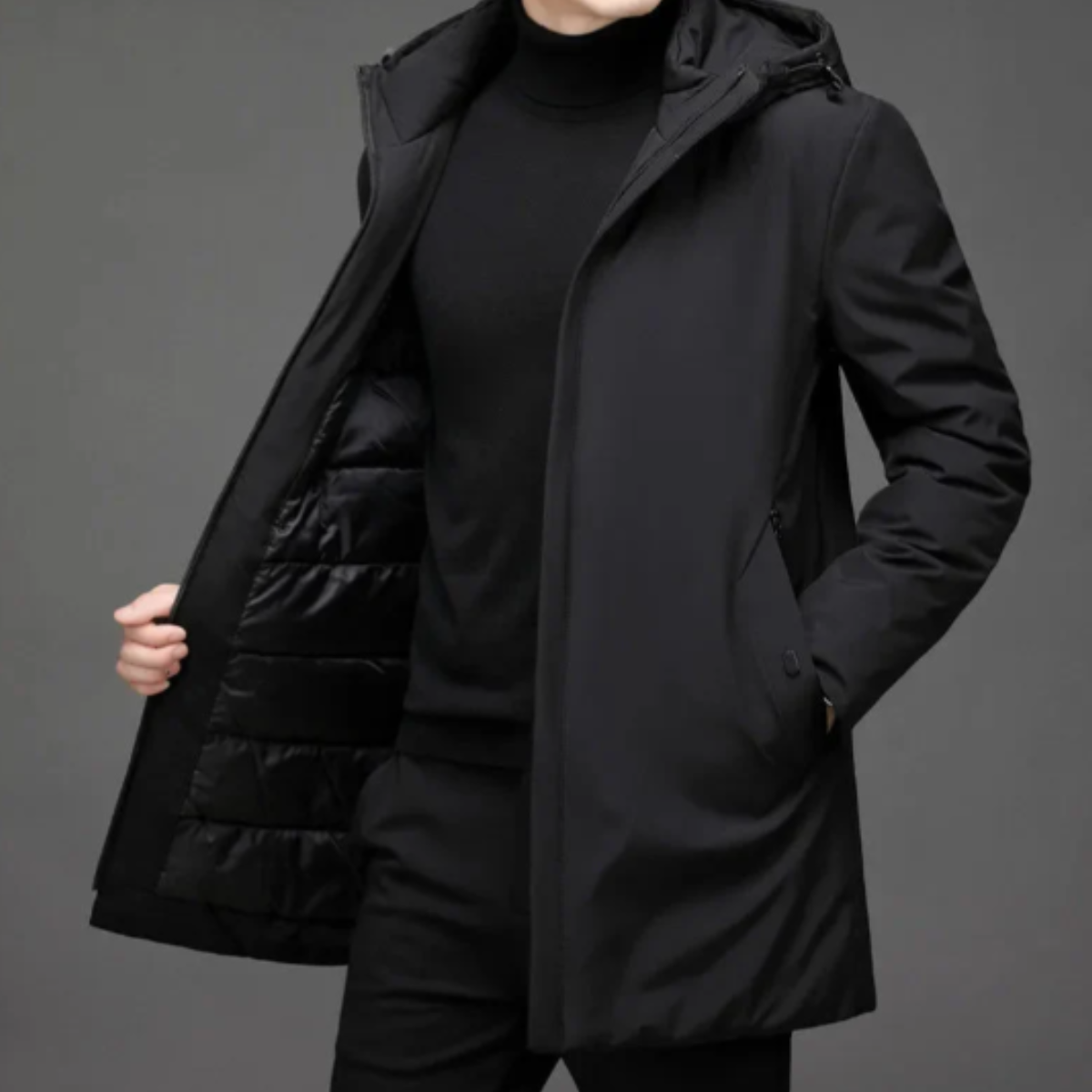 The Hanover Men’s Winter Warm Classic Fit Hooded Coat