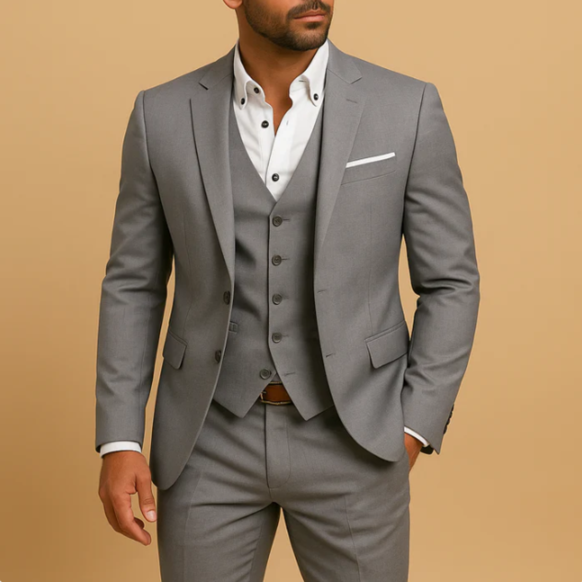 The Bristol Men’s 3 Piece Slim Fit Suit – Blazer, Waistcoat & Pants