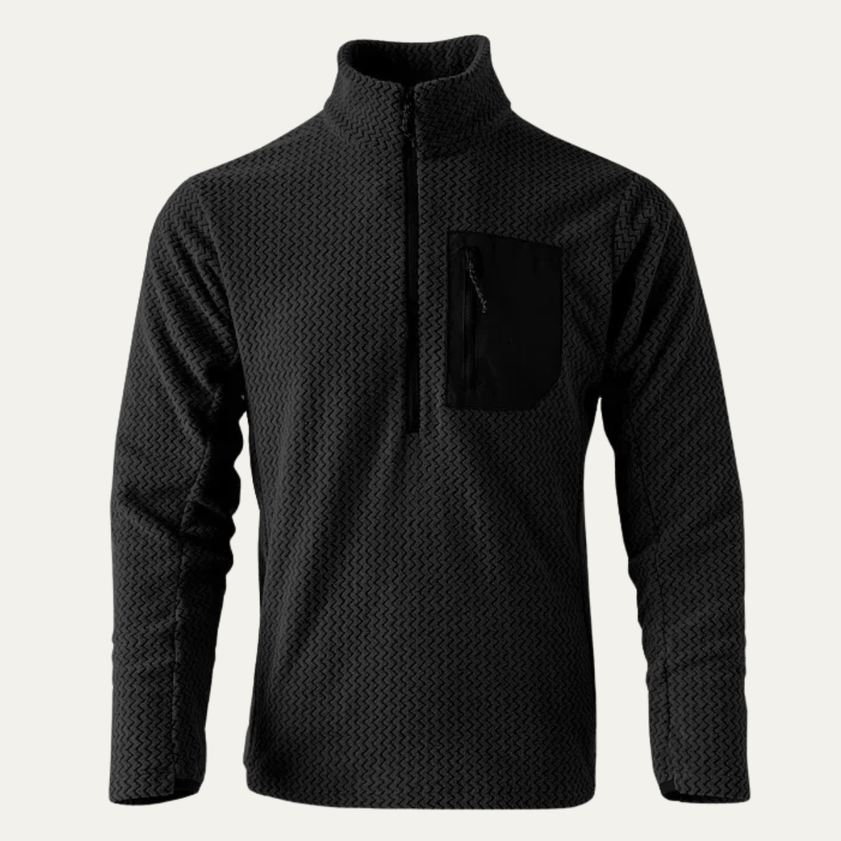 The Warwick Men’s Cashmere  Wavy Texture Sweater with Chest Pocket