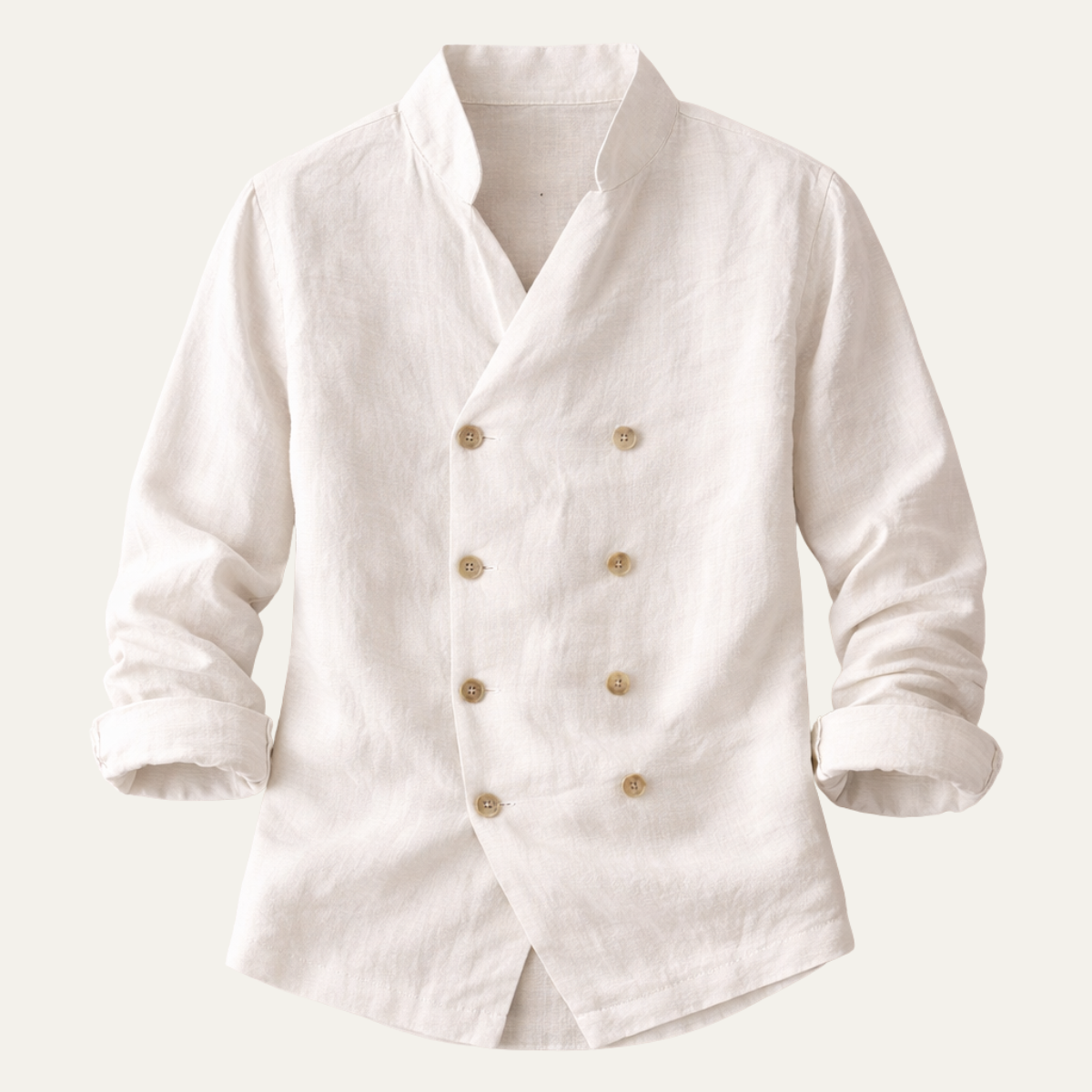 The Coventry Men’s Vintage Double Breasted Cotton Linen Shirt