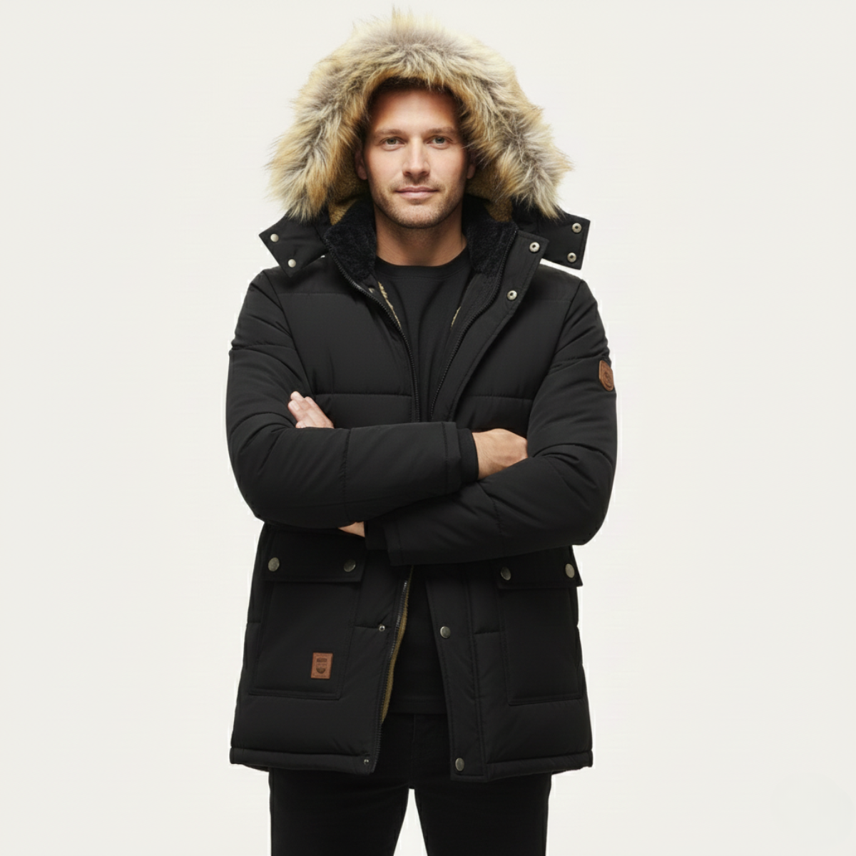 The Napoli Men’s Windproof Fleece Lined Hooded Winter Jacket