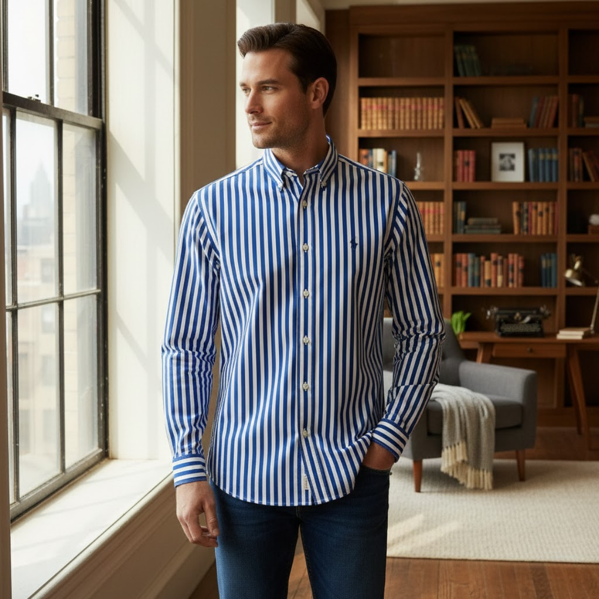 The London Striped Cotton Shirt for Men