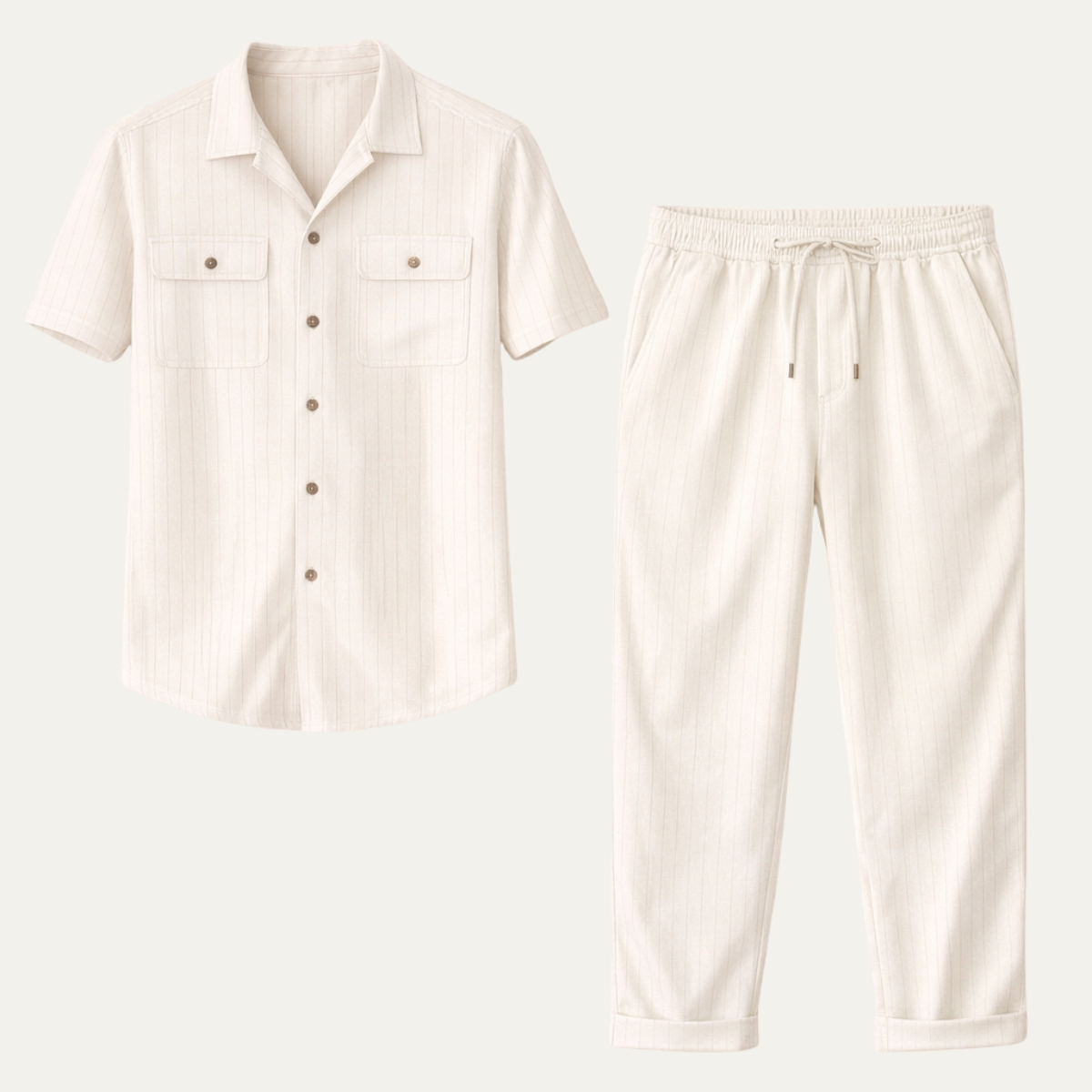 The Edgemont Men’s Casual Button-Up Shirt & Pants Set