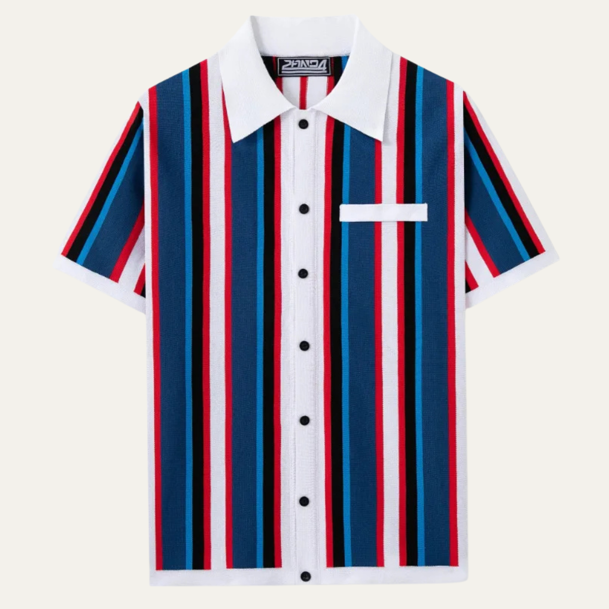 The San Gimignano Men’s Retro Striped Knit Trendy Polo Shirt