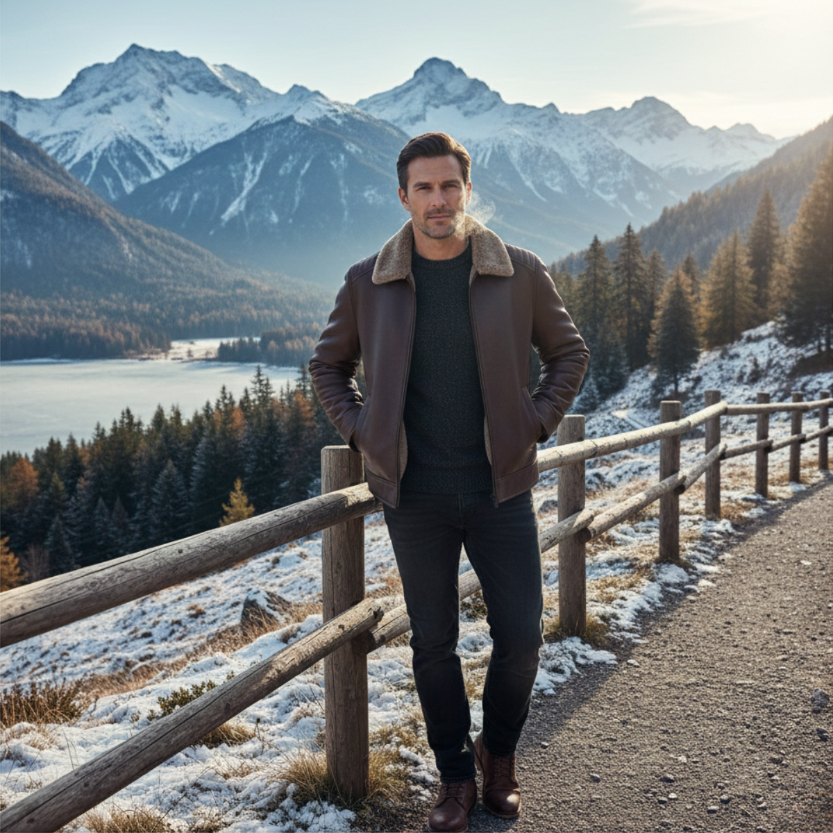 The Pantelleria Men’s Winter Fleece Lined Leather Jacket