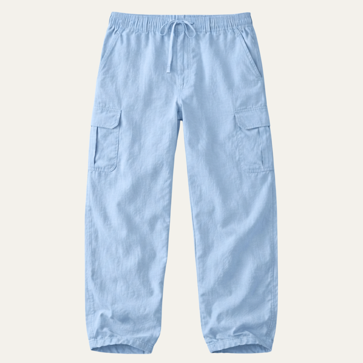 The Maplecrest Men’s Loose Fit Multi Pocket Cotton Linen Cargo Pants