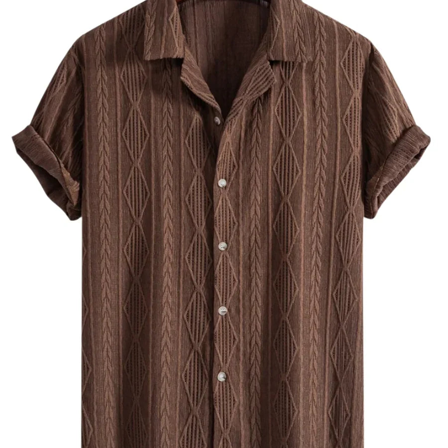 The Greenwich Men's Trendy Short Sleeve Button Up Shirt