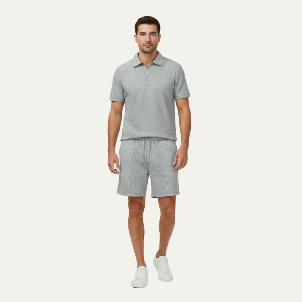The Oakfield Park Men’s Solid Colour Casual Summer Set – Shirt & Shorts Set