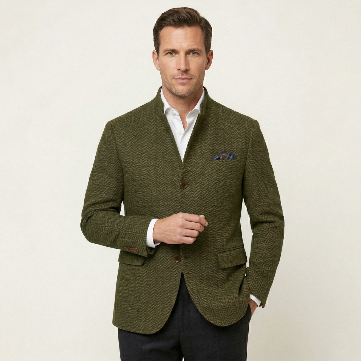 The Thurlestone Men’s Wool Single Breasted Tweed Blazer Jacket