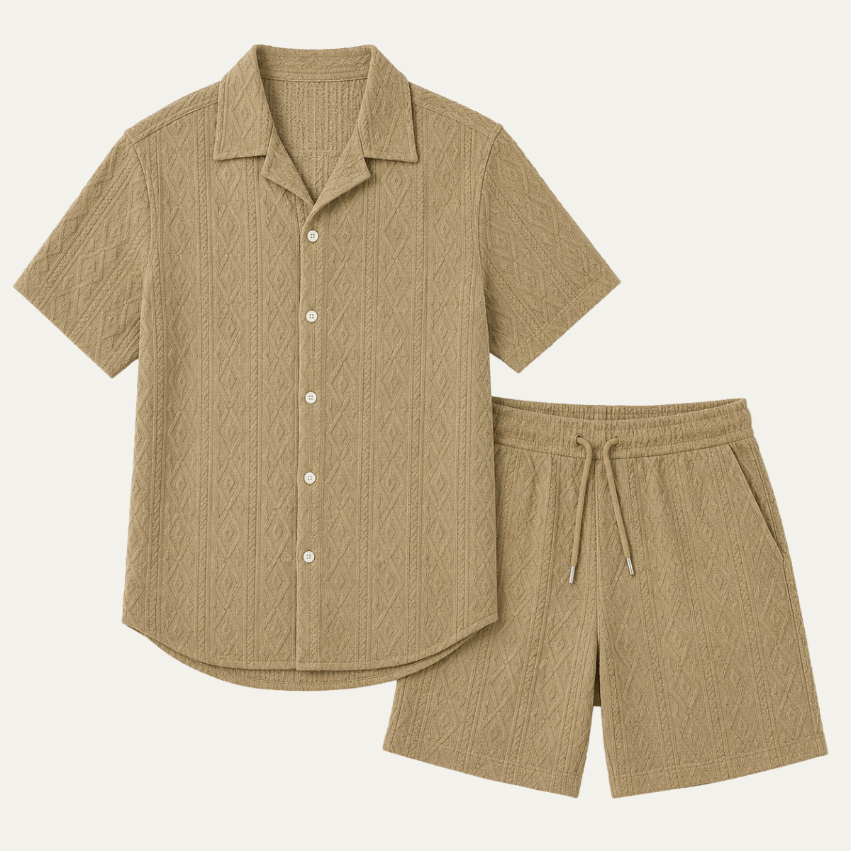 The Willowgate Ridge Men’s Knitted Summer Co-Ord Set Shirt & Shorts