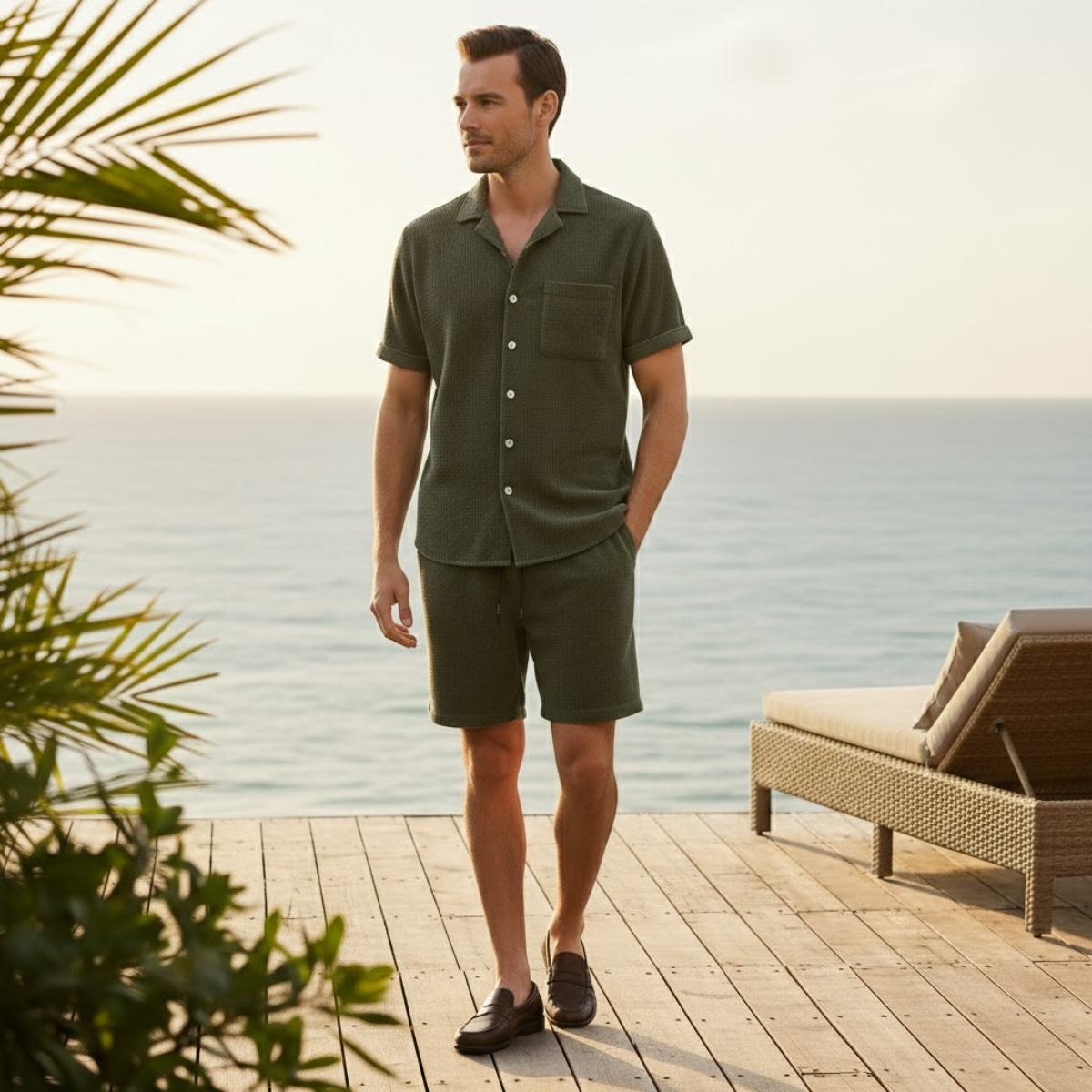The Yorkminster Men’s Corduroy Summer Set – Shirt & Shorts