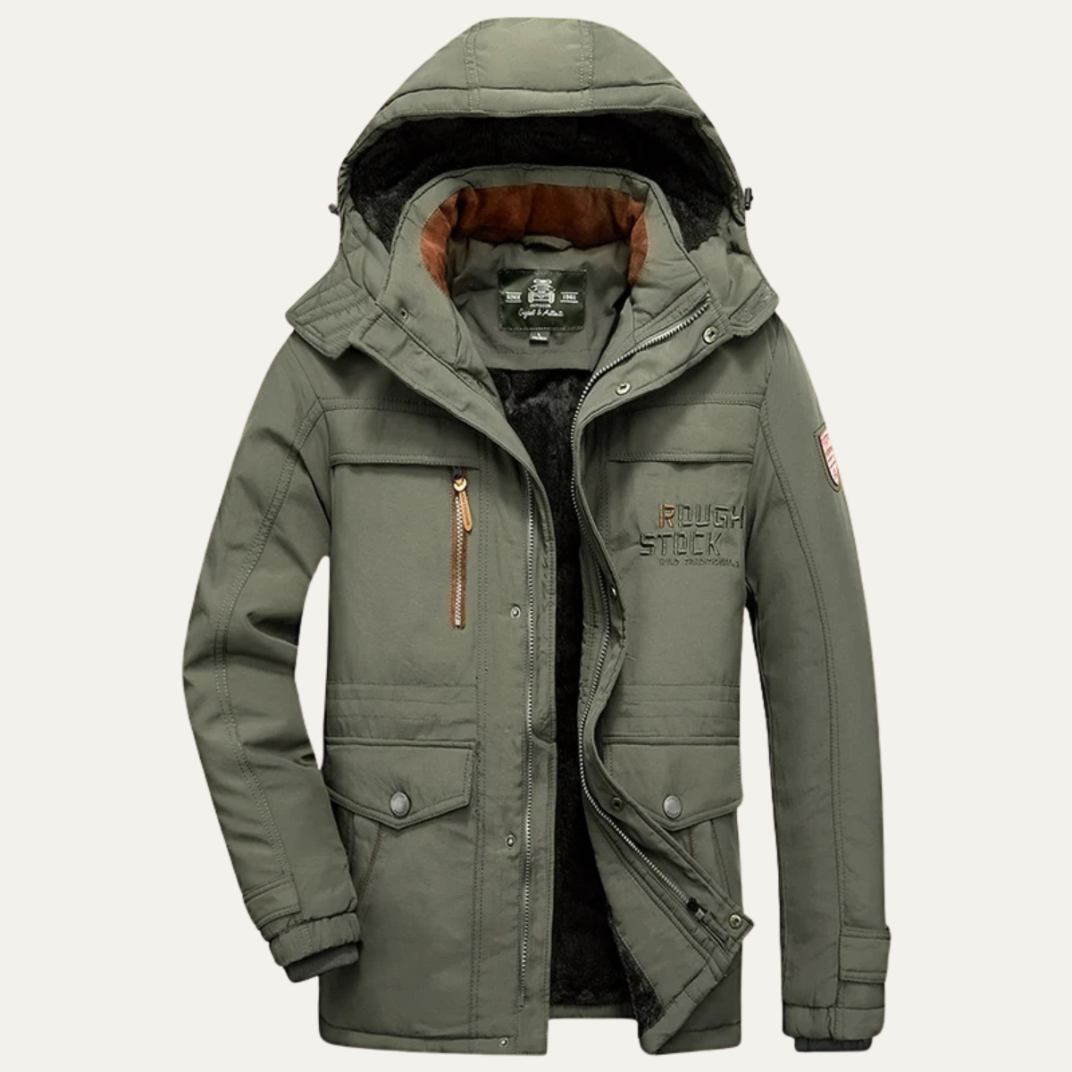 The Bellmont Men’s Thick Warm Hooded Parka Coat with Fur Lining