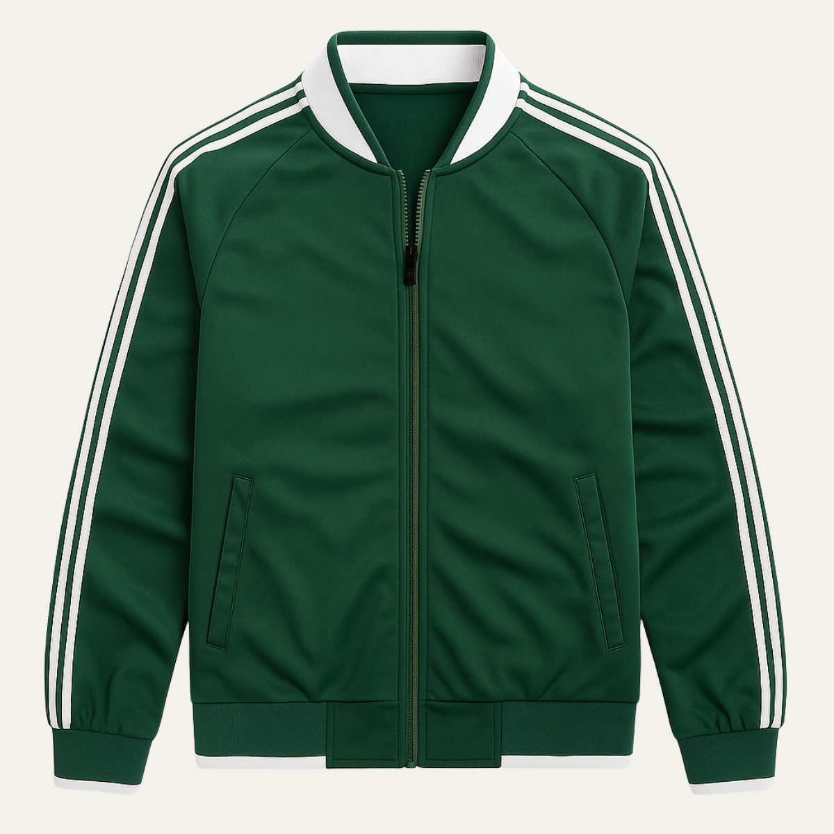 The Oakridge Men’s Breathable Zip Up Lightweight Track Jacket with Striped Sleeves