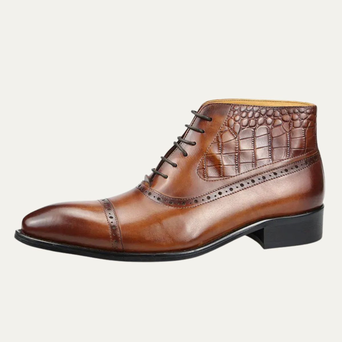 The Capo Vaticano Men’s Formal Leather Brogue Lace Up Ankle Dress Boots