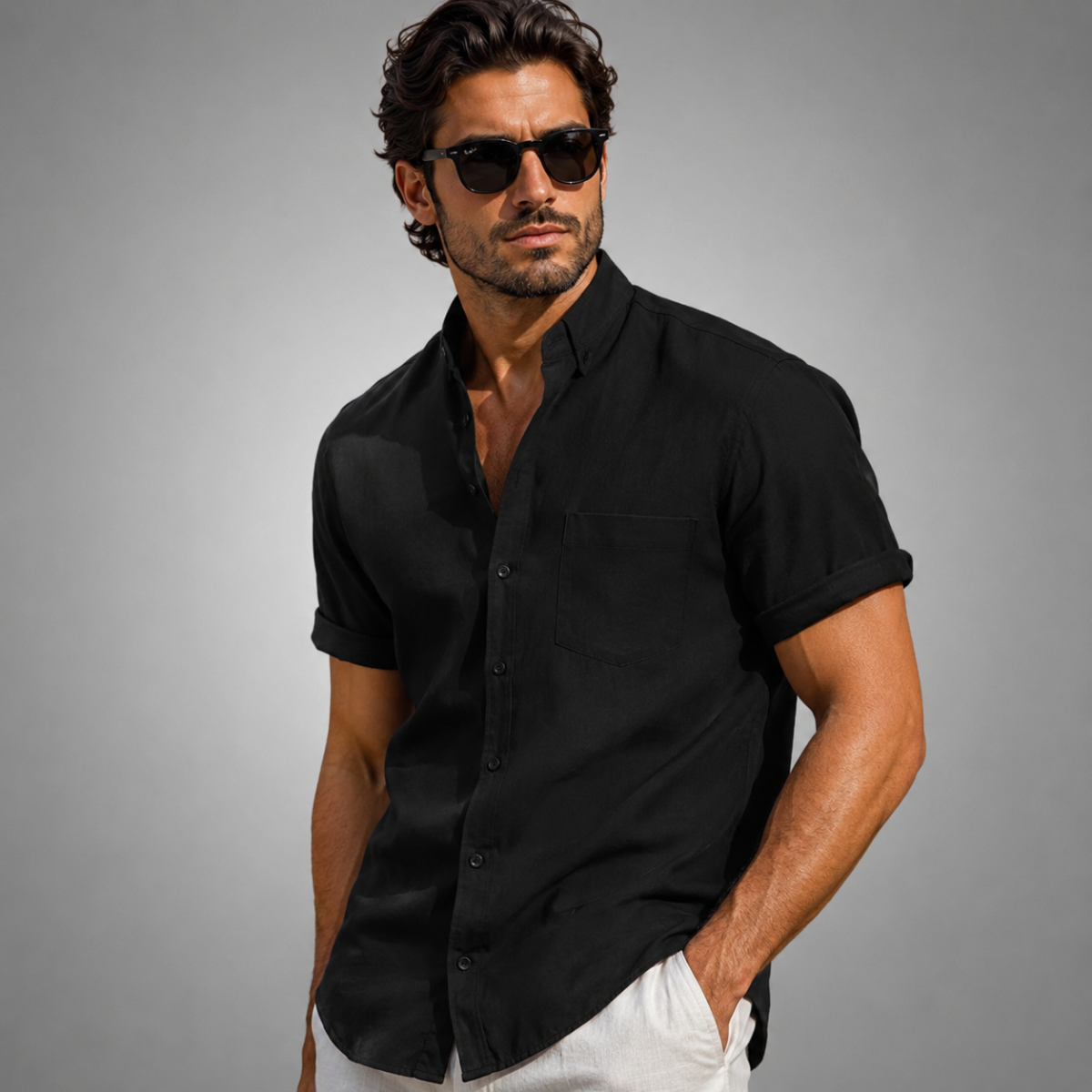 The Creststone Men’s Casual Cotton Summer Beach Shirt