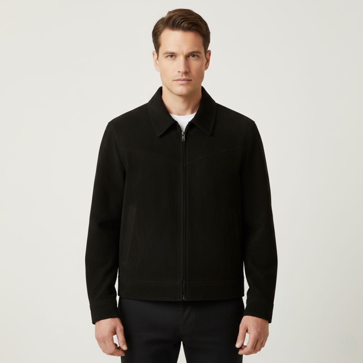 The Madrid Suede Leather Jacket – Men’s Classic Bomber Style