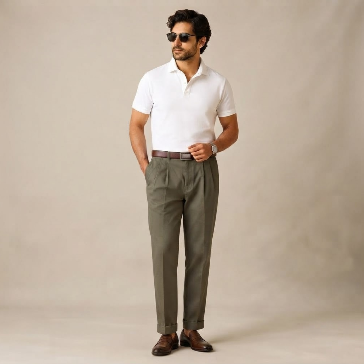 The Montfield Men’s Double Pleated High Waist Straight Leg Pants