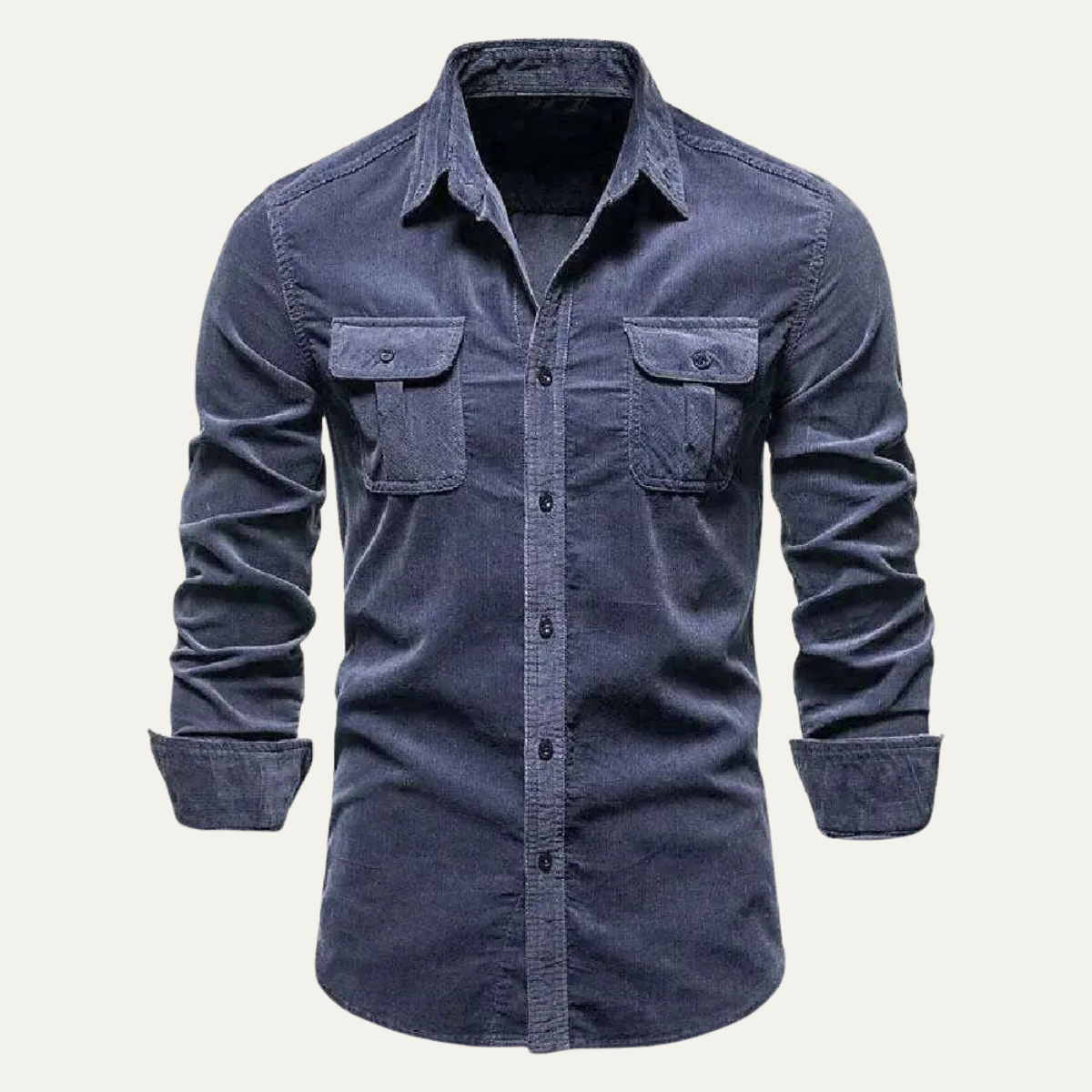The Veneto Men’s Trendy Button-Up Corduroy Shirt