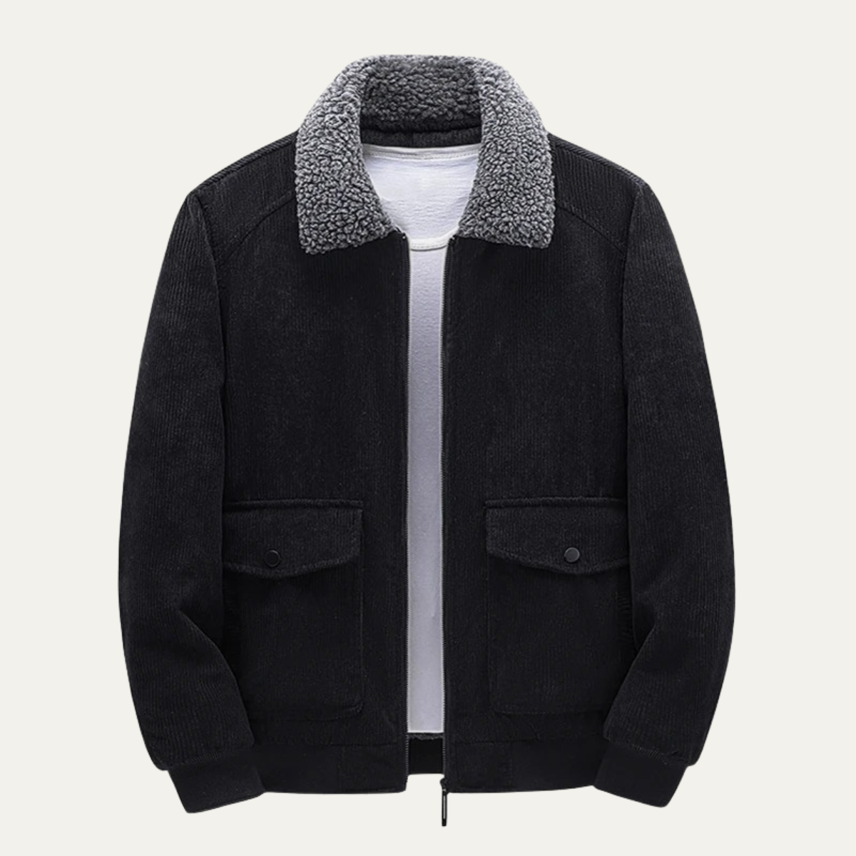 The Napoli Men's Winter Corduroy Jacket with Fleece Collar