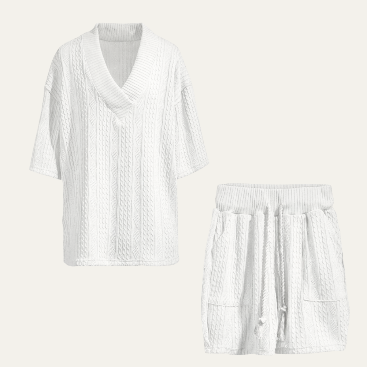 The Glenhurst Ridge Men’s Breathable Summer Knitted Set – Polo Shirt & Shorts