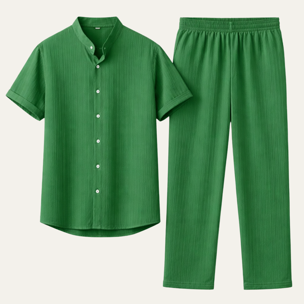 The Oakdale Men’s Casual Trendy Outfit – Short Sleeve Shirt &amp; Pants Set