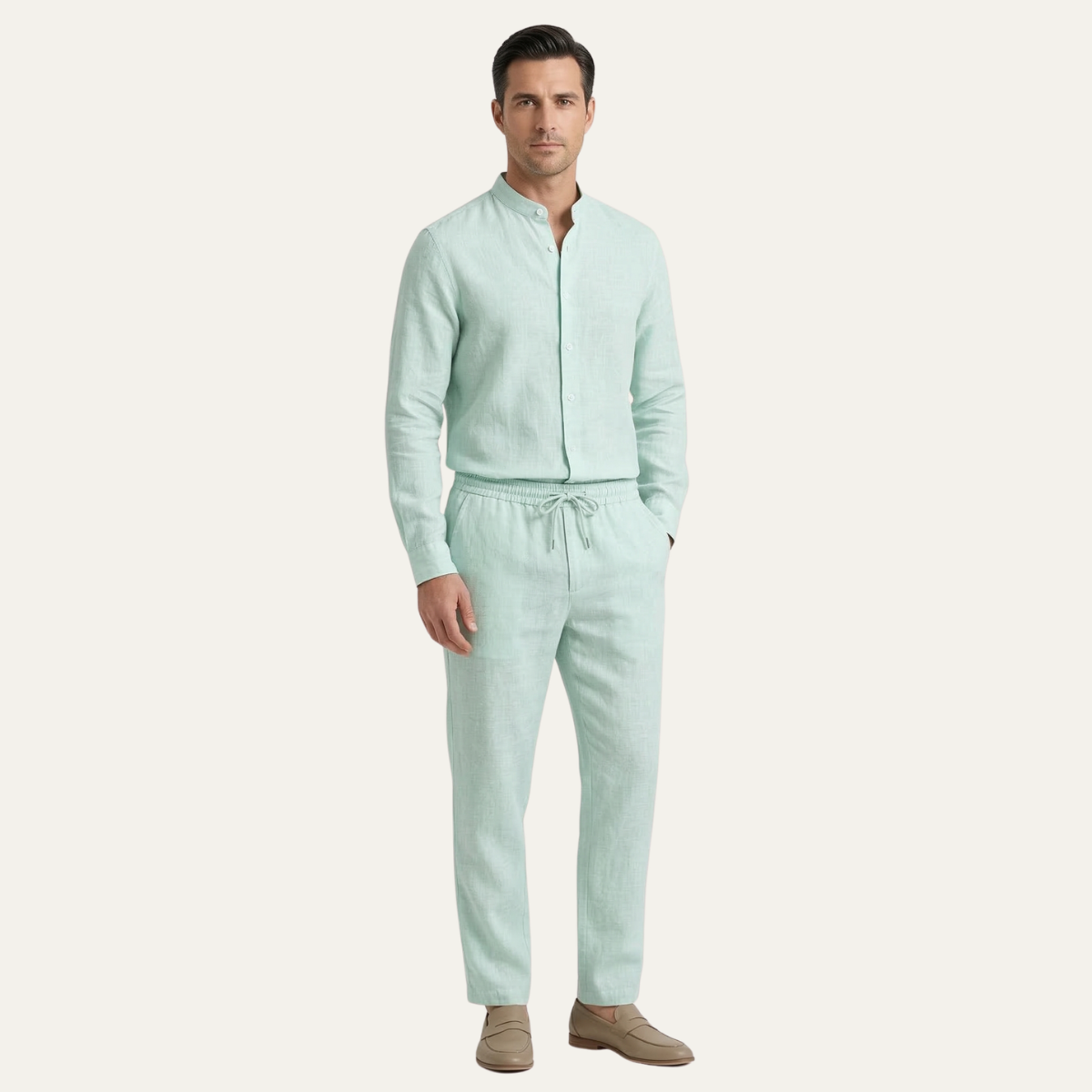 The Cedarbrook Men’s Trendy Cotton Linen Set – Shirt & Pants