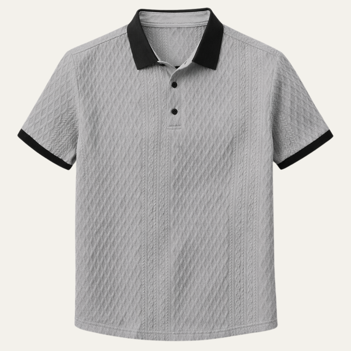 The Glenbrook Hill Men’s Casual Textured Polo Shirt with Contrast Collar
