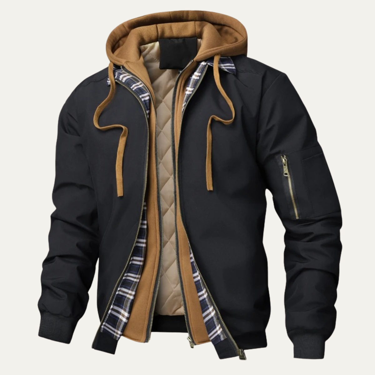 The Courmayeur Men’s Winter Thick Fleece Bomber Hooeded Jacket