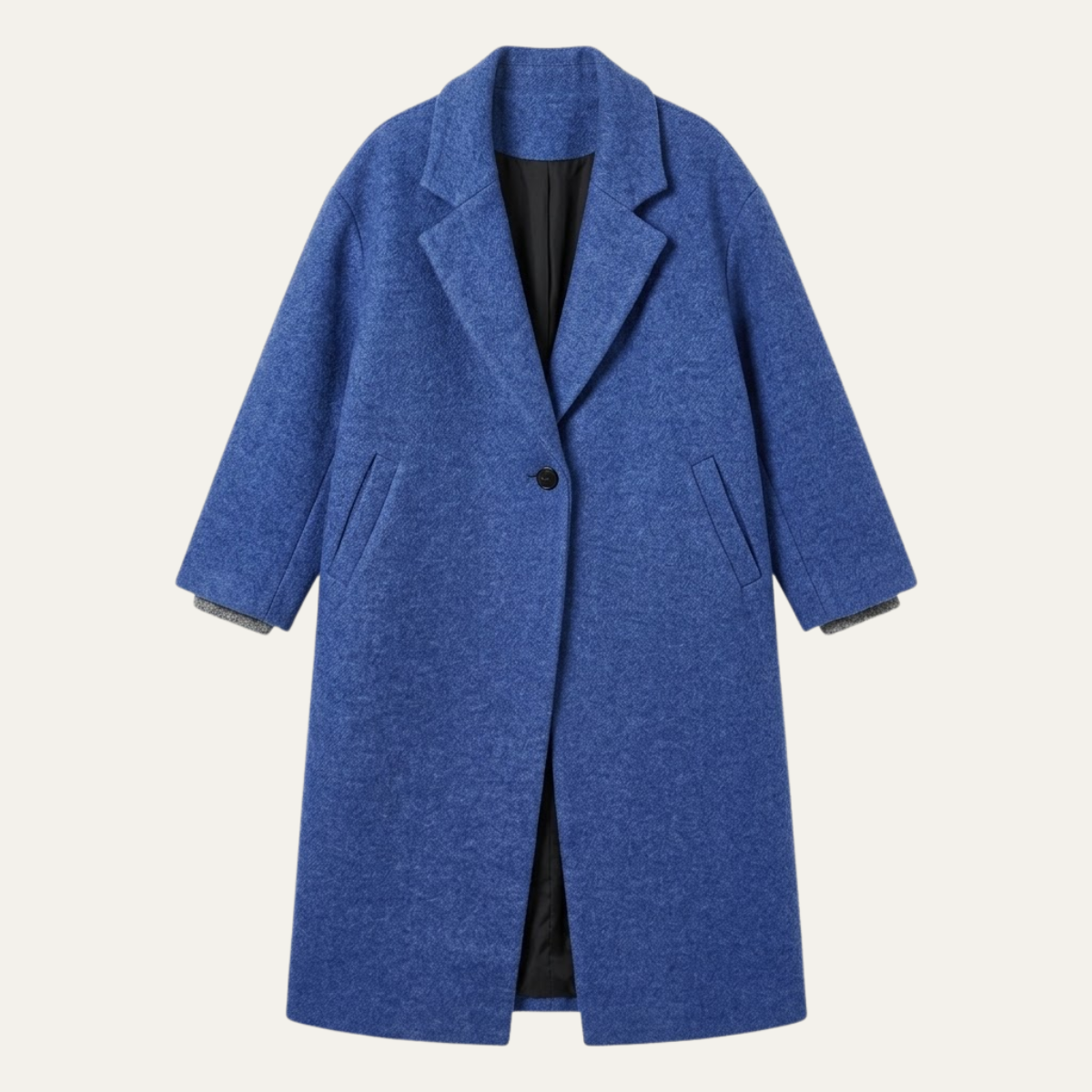 Women's Oversized Wool Coat – Long Single Breasted Winter Overcoat