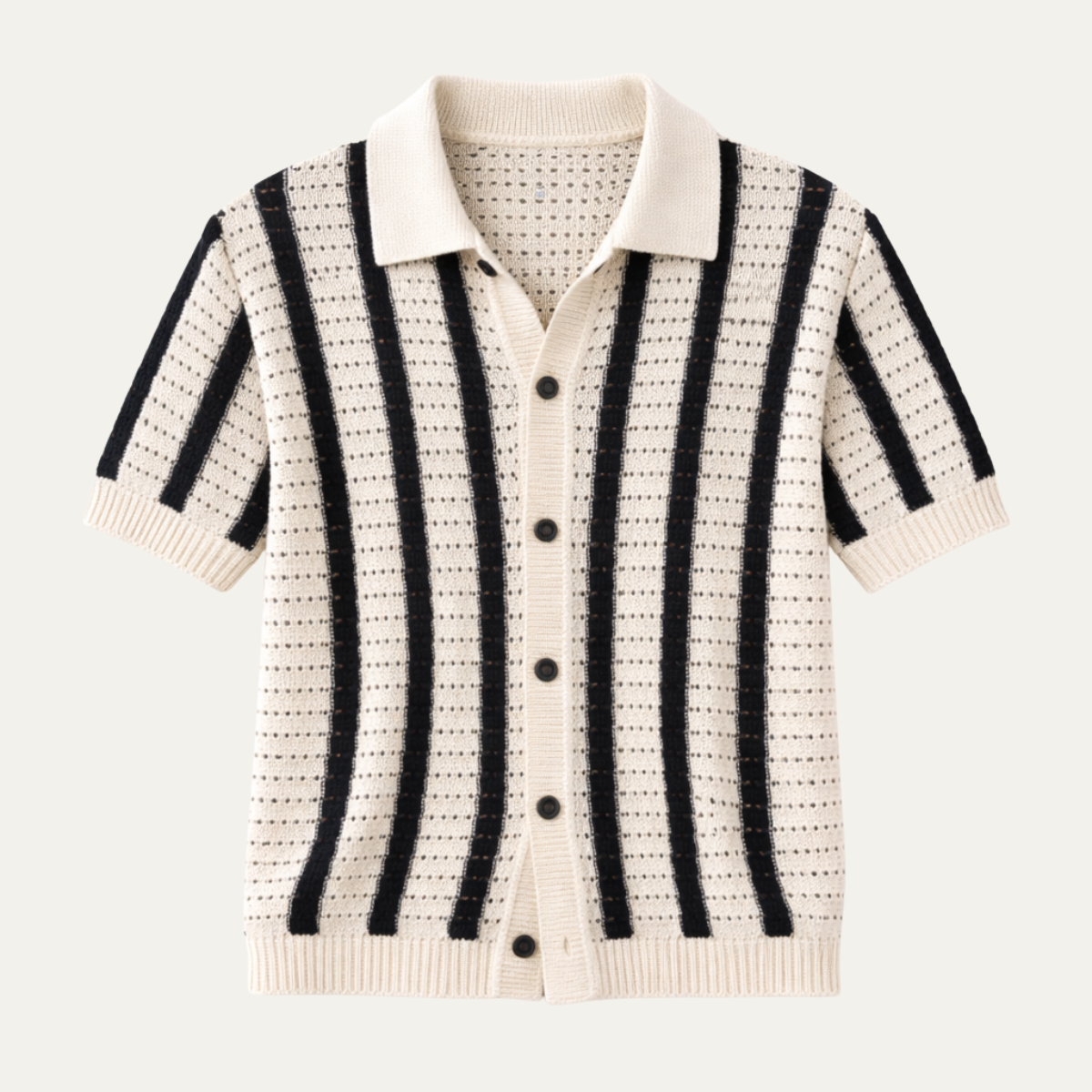 The Bristol Men’s Breathable Striped Knitted Polo Shirt