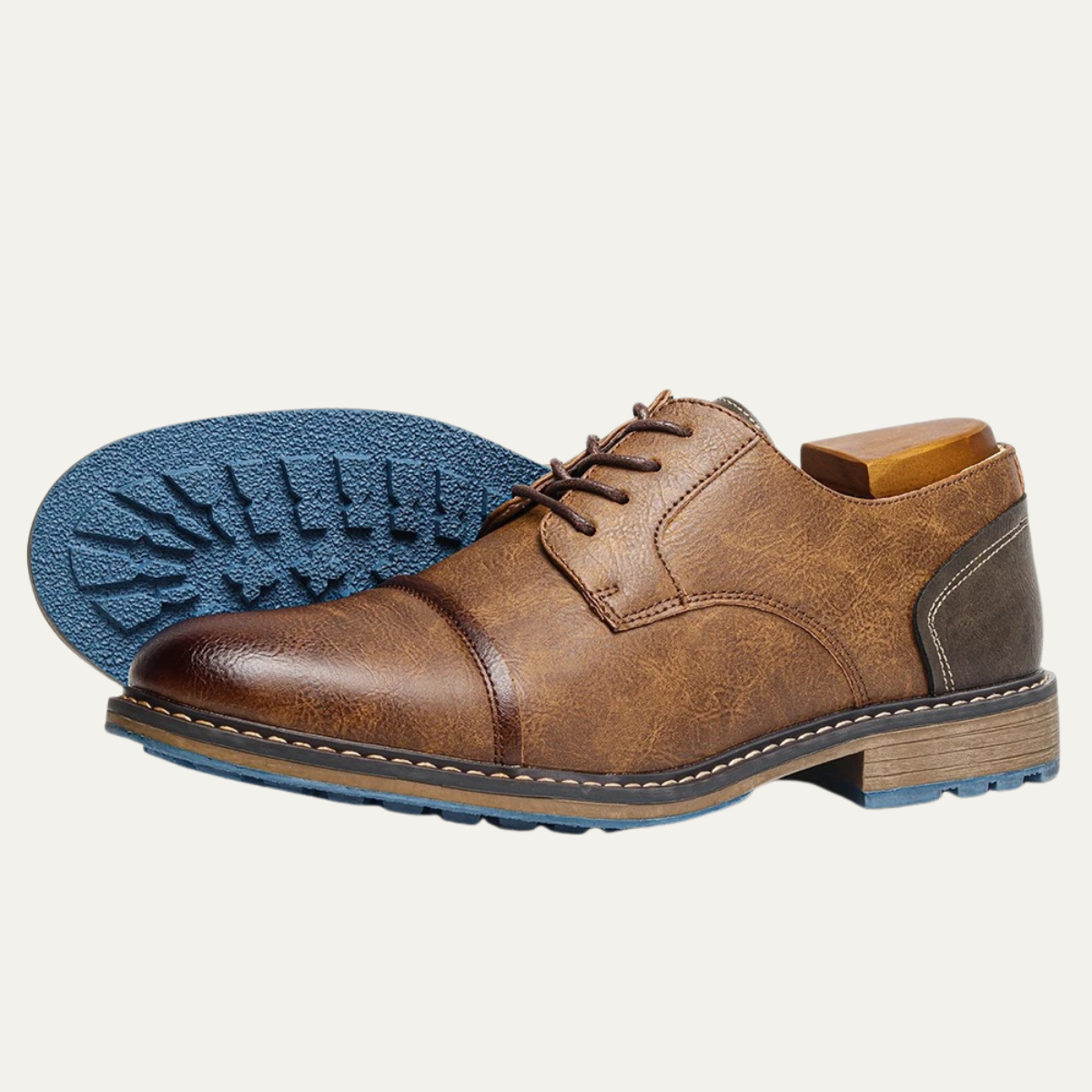 The Monferrato Men’s Retro Lace Up Leather Oxford Shoes