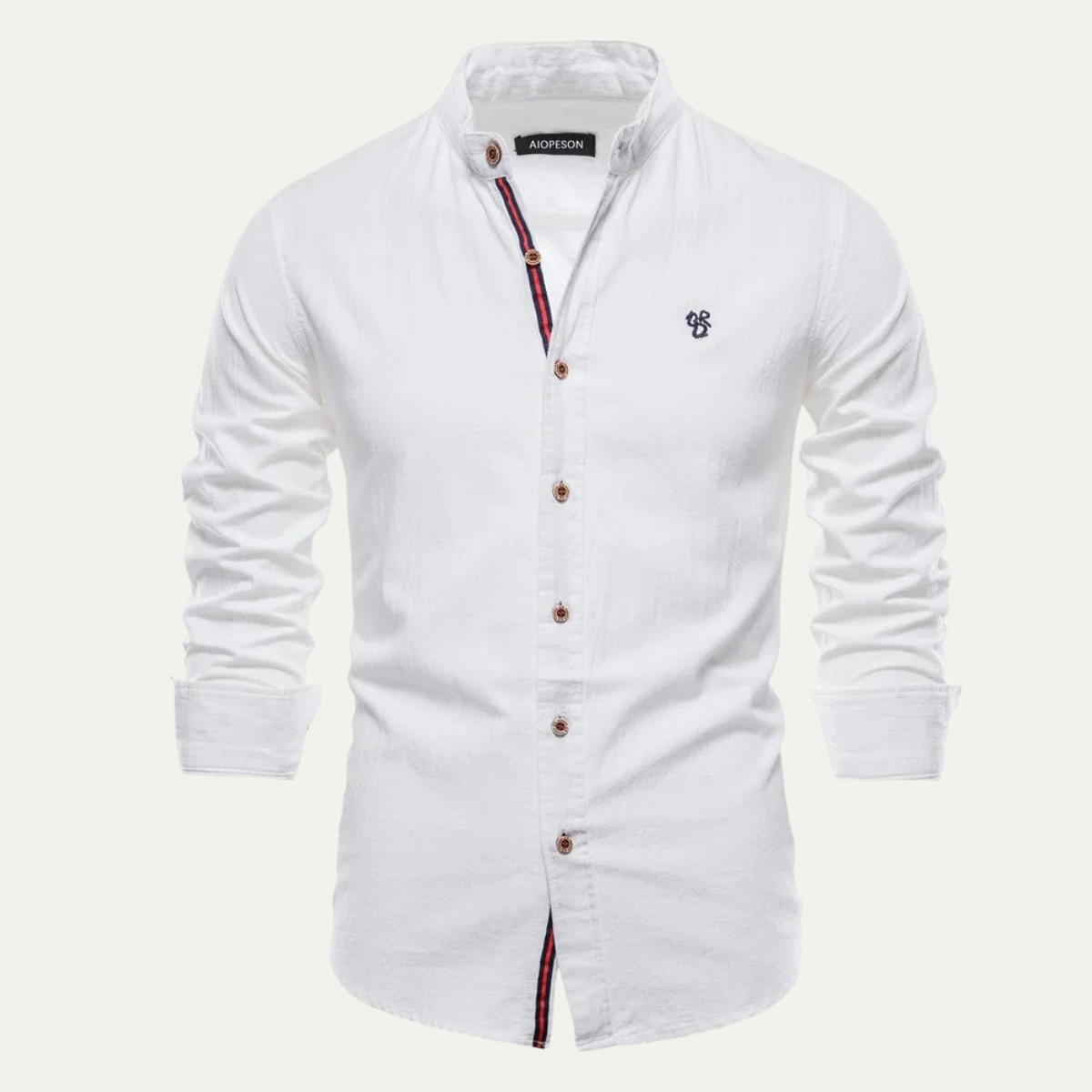 The Pineview Ridge Men’s Slim Fit Stand Collar Casual Shirt