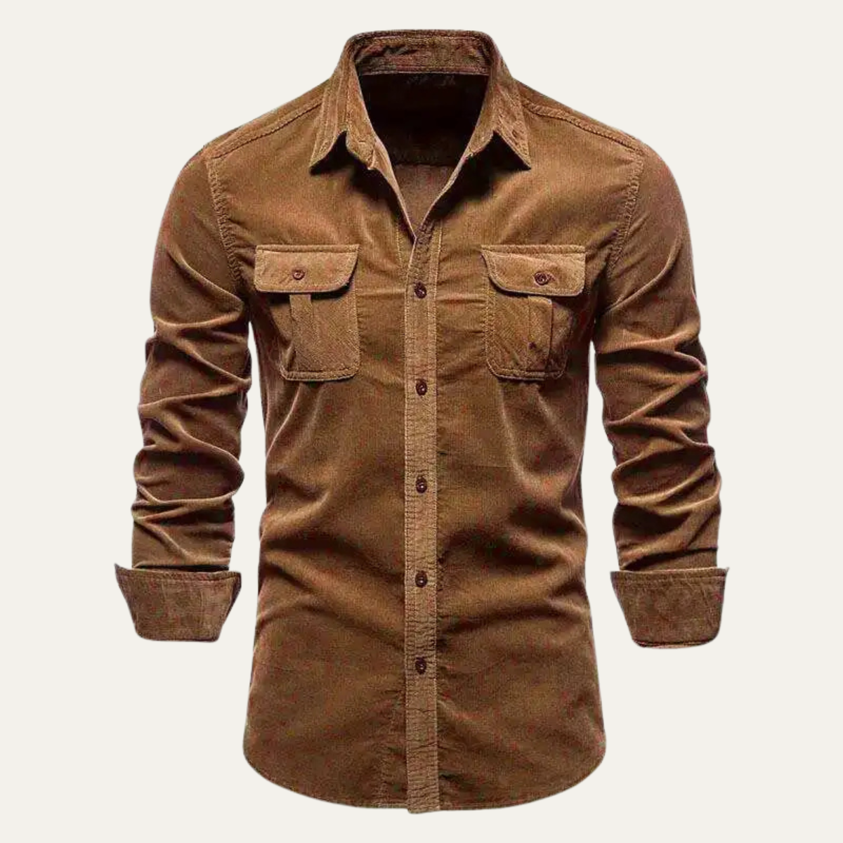 The Positano Men’s Casual Button-Up Corduroy Shirt