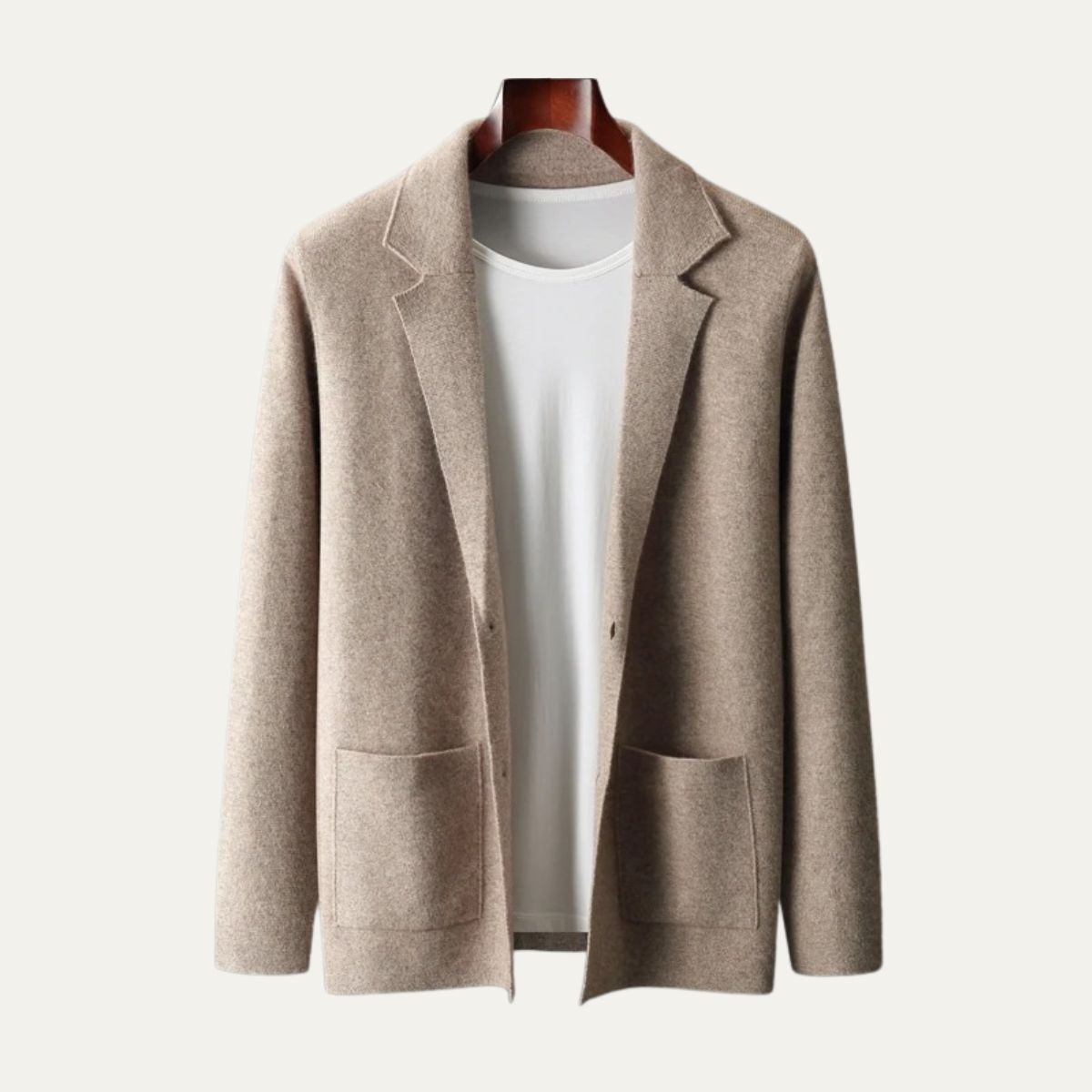 The Salerno Men’s Casual Knit Open Front Blazer Cardigan