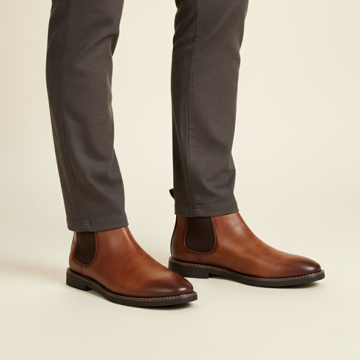 The Highlands Men's Durable Leather Chelsea Boots