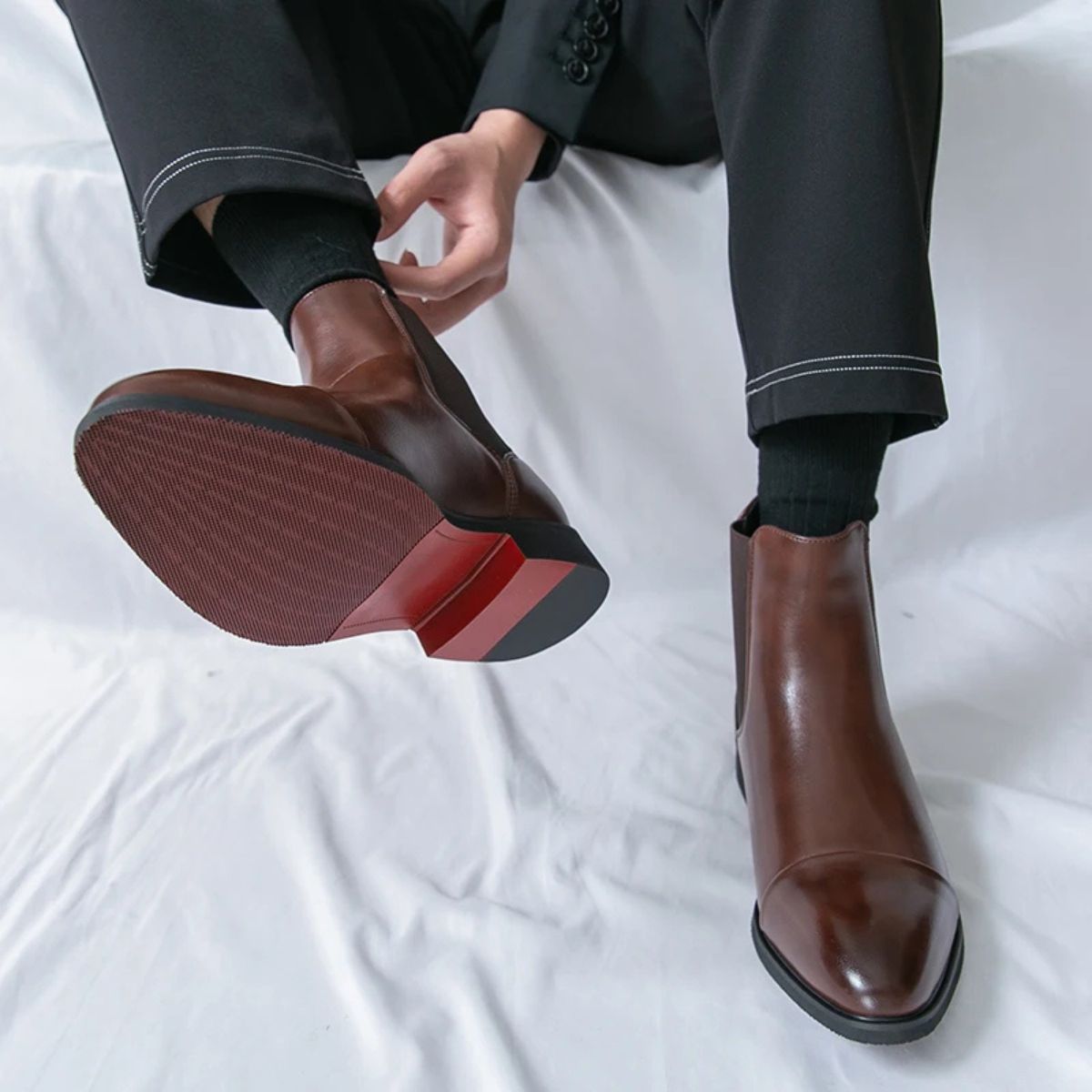 The Savile Row Faux Leather Chelsea Boots for Men