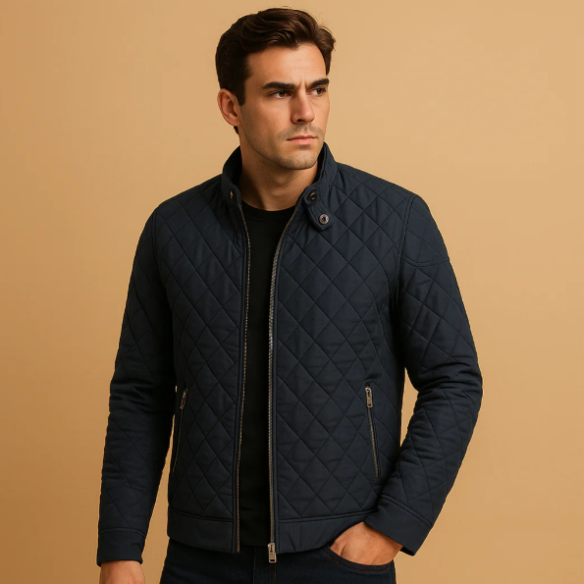 The Beaumont Men’s Lightweight Quilted Casual Coat with Zip Pockets