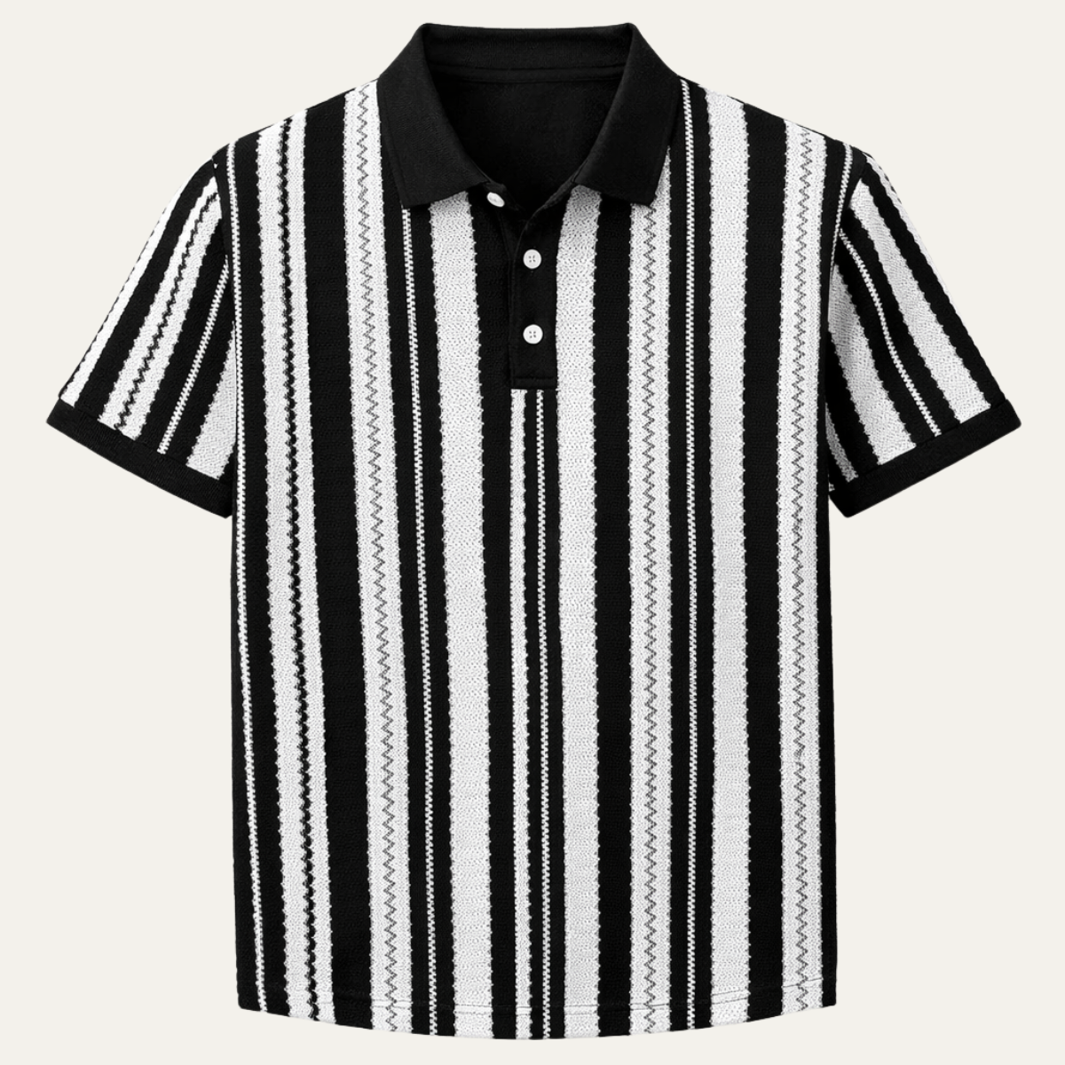 The Hillbrook Men’s Striped Knit Polo Shirt