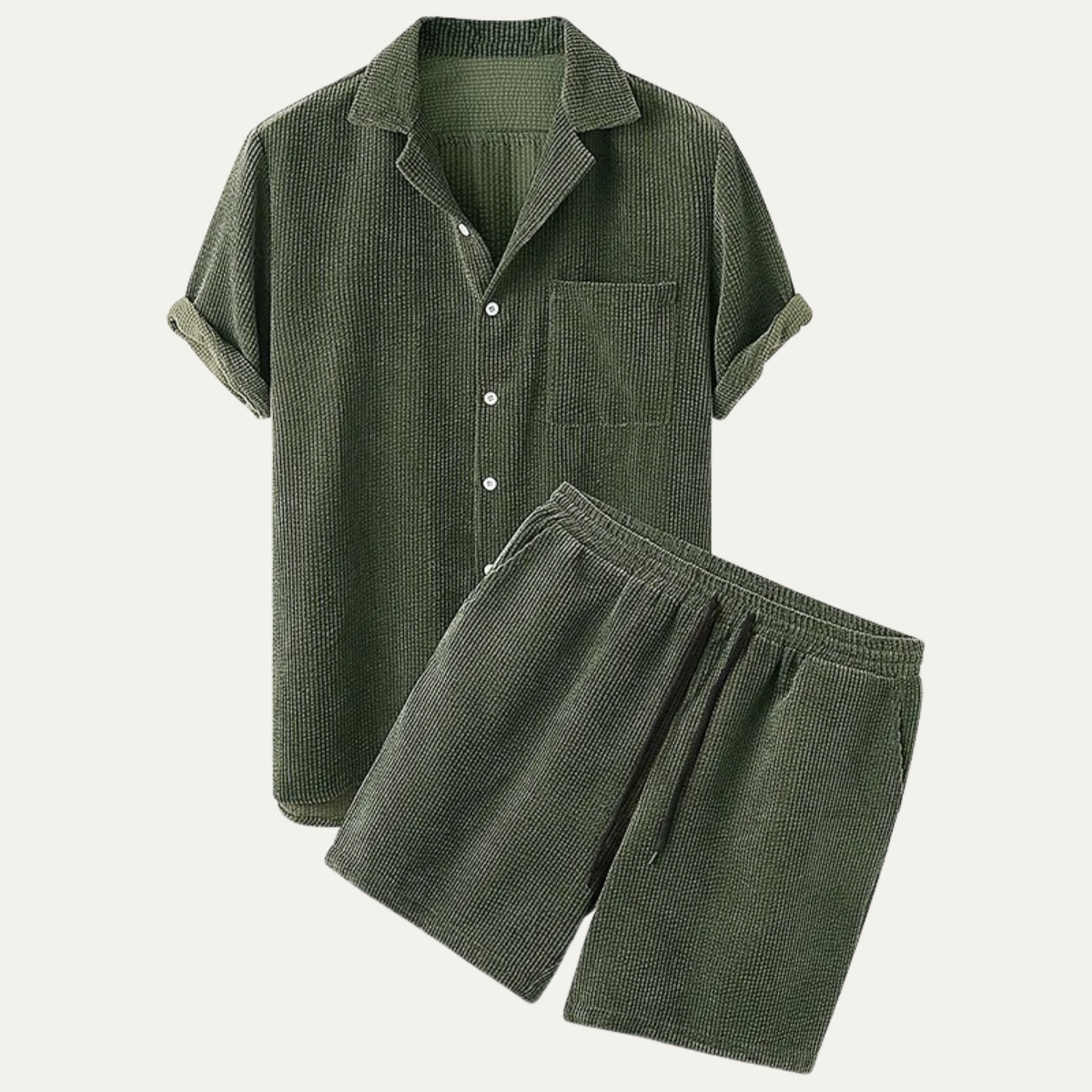 The Yorkminster Men’s Corduroy Summer Set – Shirt & Shorts