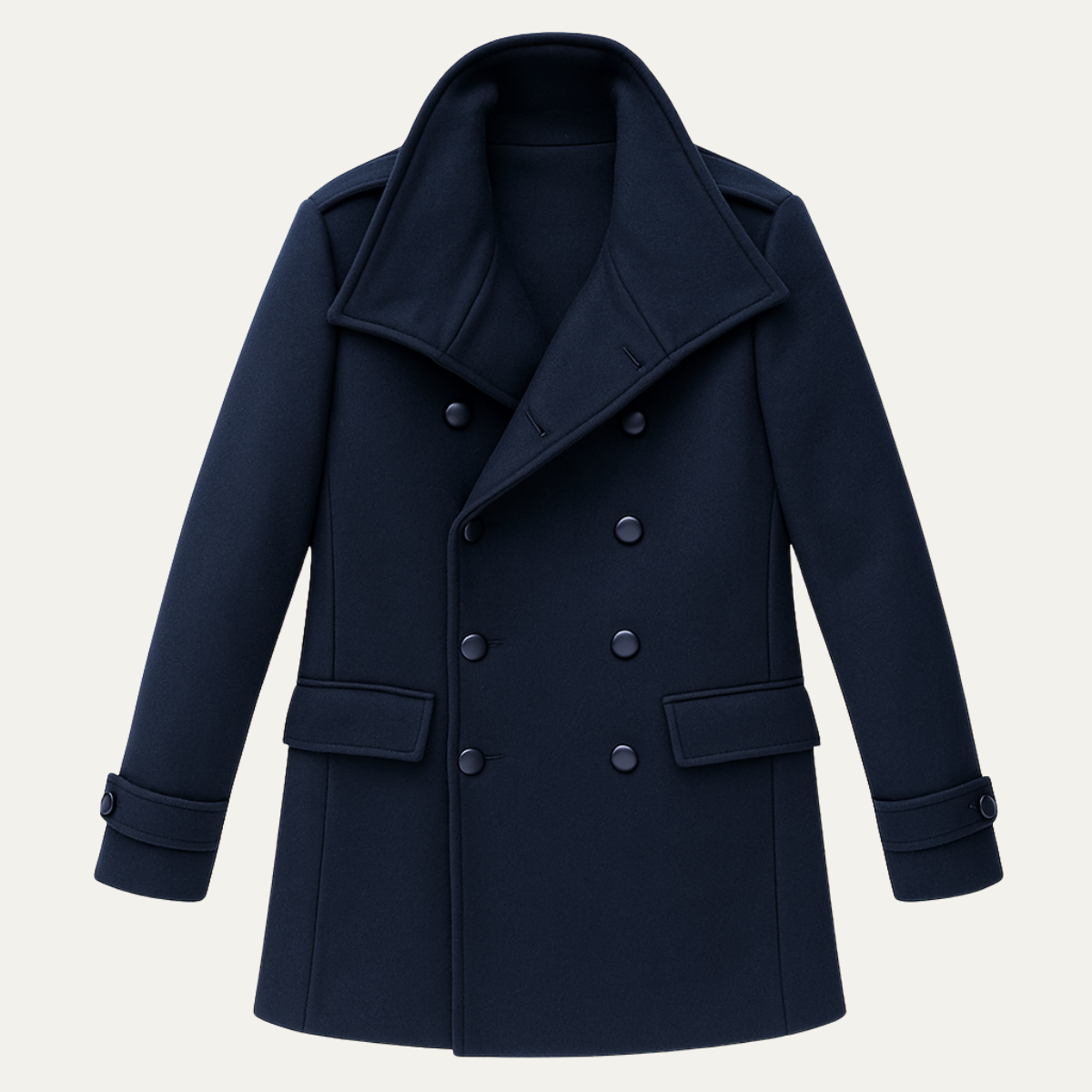 The Dunhill Men’s Elegant Double Breasted Long Wool Trench Coat