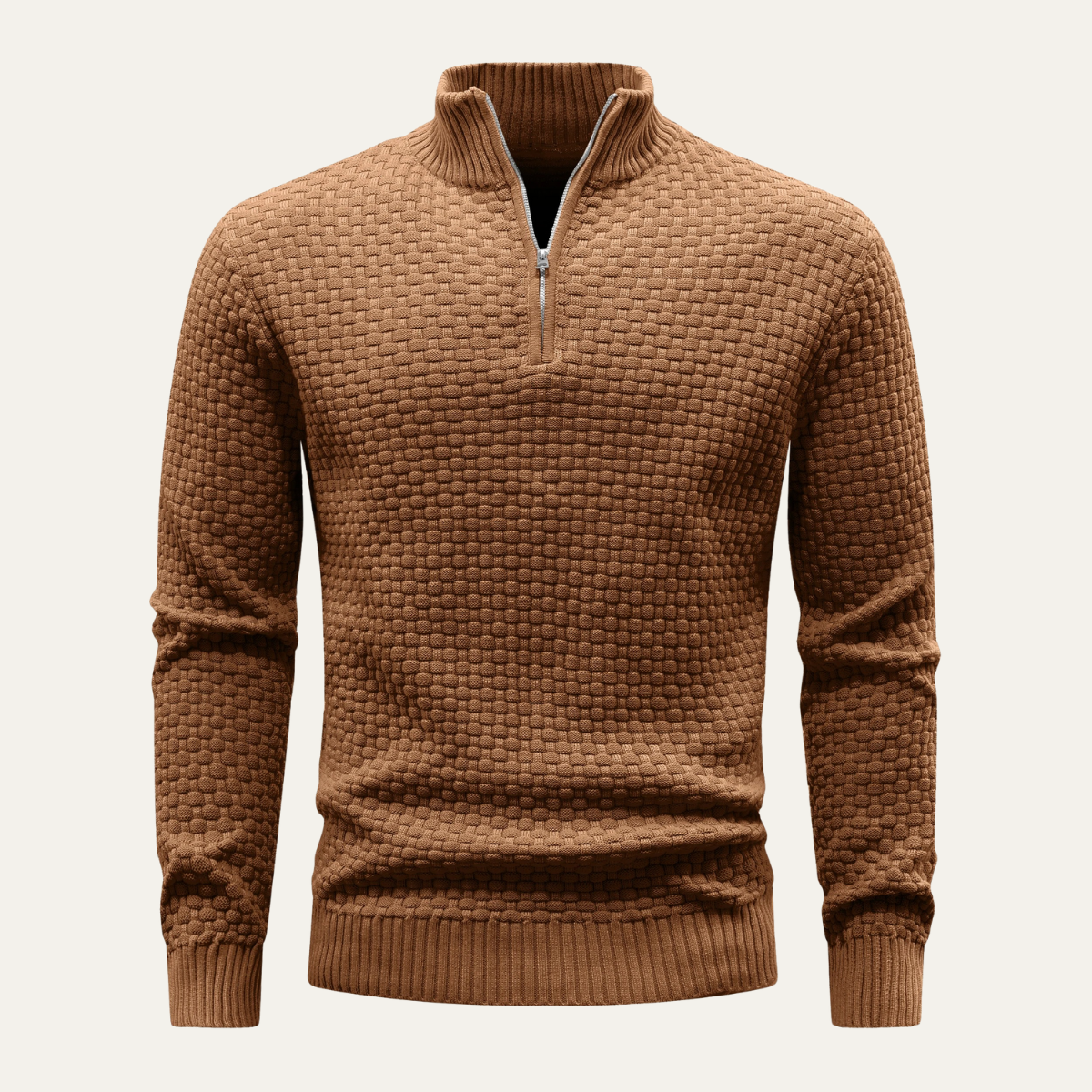 The Lignano Men’s Textured Quarter Zip Knit Sweater