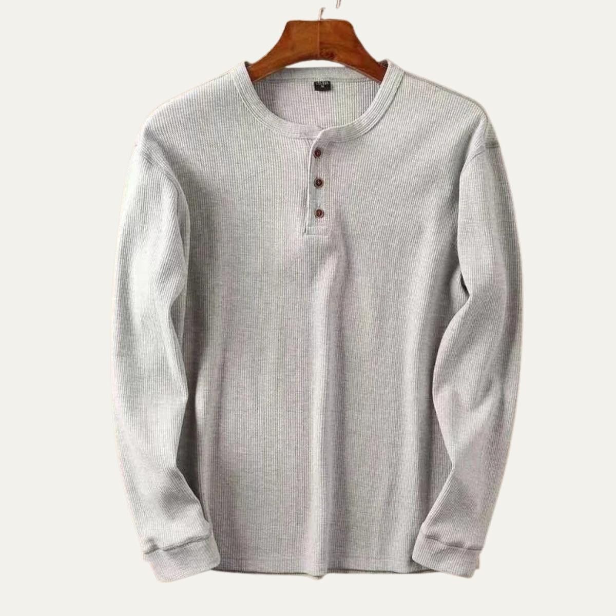 The Glenhurst Park Men’s Slim Fit Thermal Cotton Waffle Knit Henley Shirt