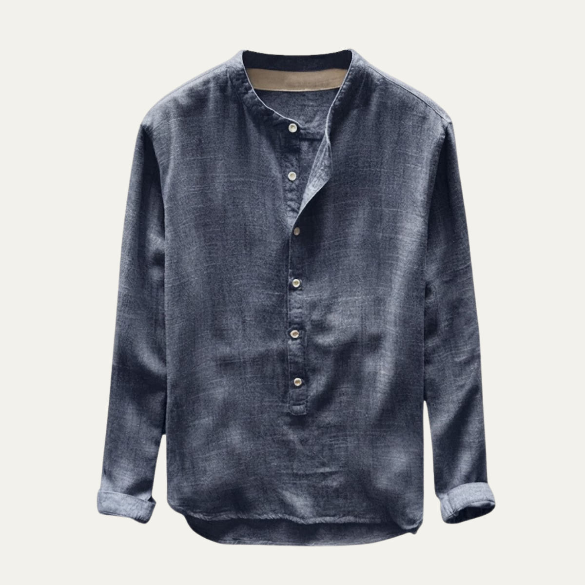 The Brooklyn Men's Vintage Collar Linen Henley Shirt
