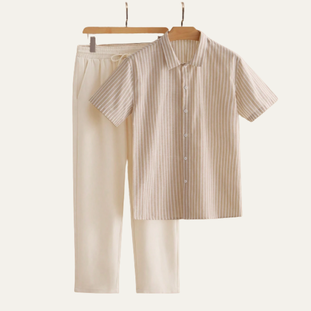 The Timbercrest Park Men’s Textured Button-Up Casual Set – Shirt & Pants