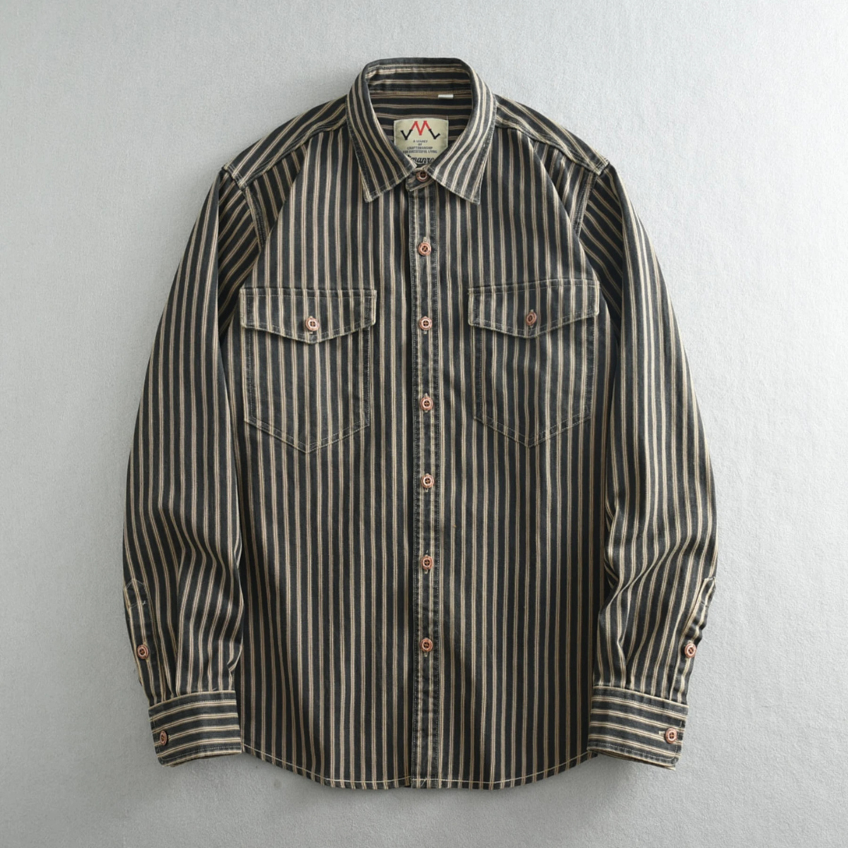 The Brookland Men’s Classic Striped Casual Button Down Shirt