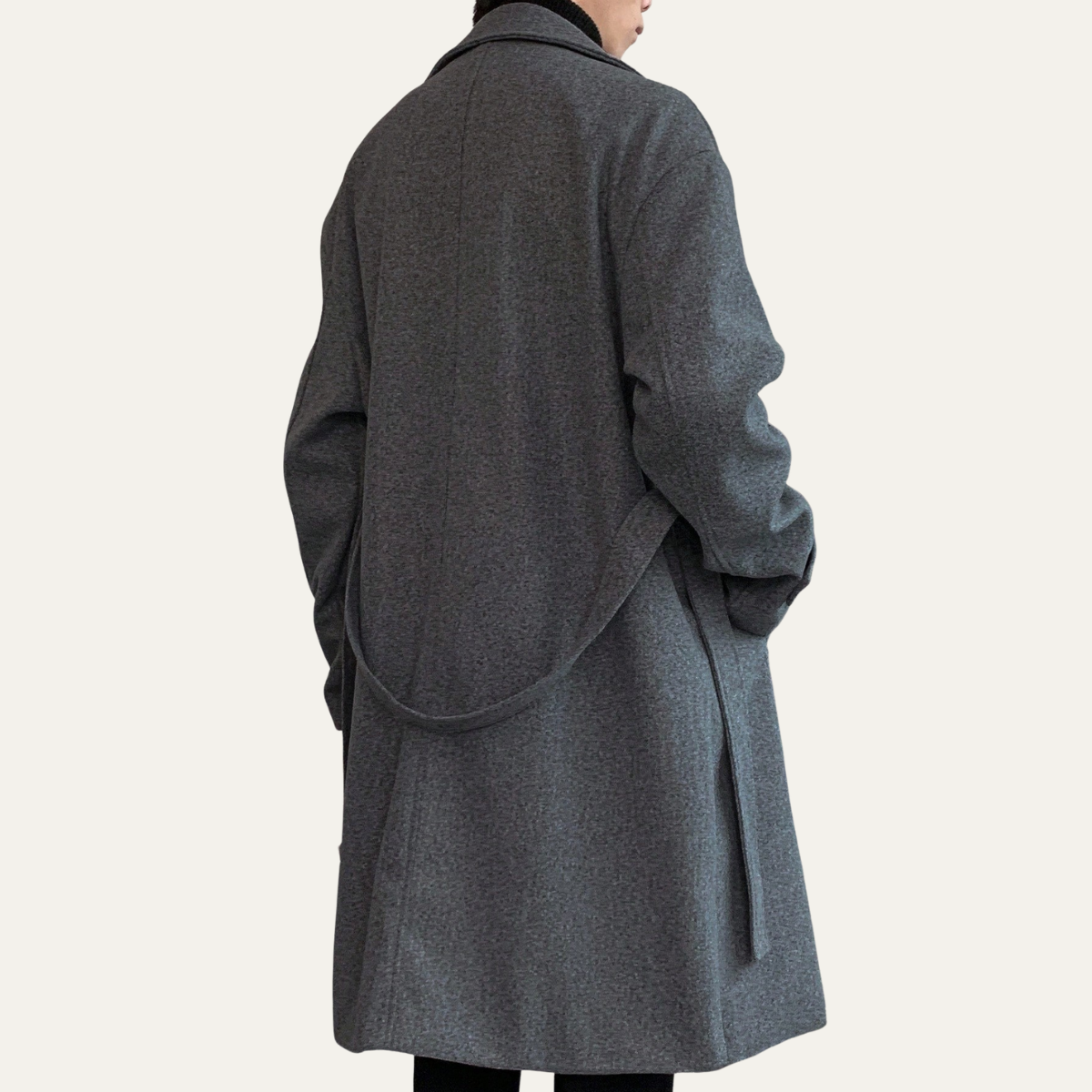 Men's Wool Overcoat Black Long