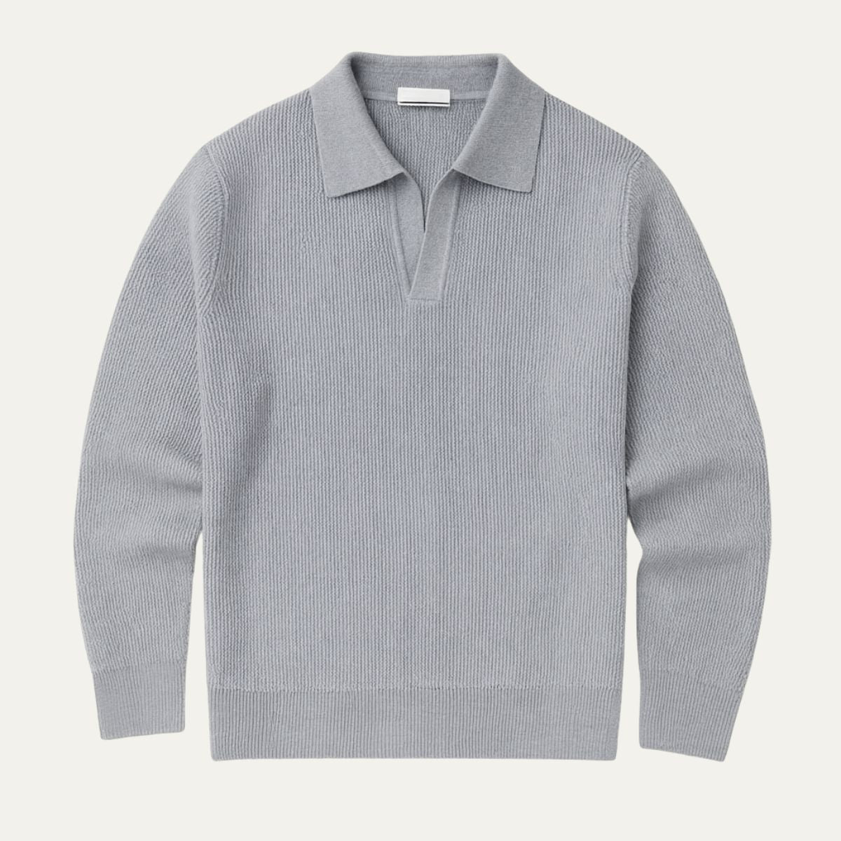 The Portofino Knitted Long Sleeve Polo Sweater for Men - Open Collar