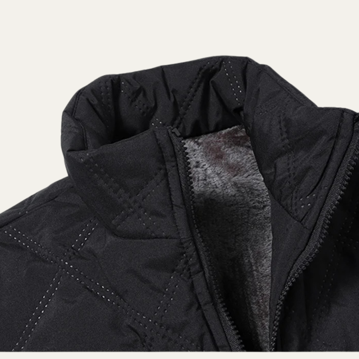 The Lucca Alta Men’s Stand Collar Diamond Pattern Thermal Quilted Jacket