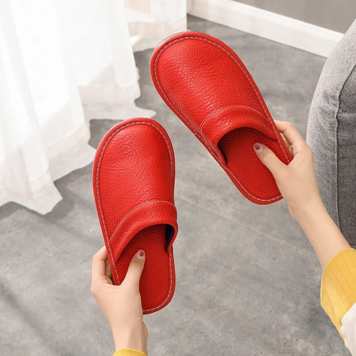 The Shaftesbury Men’s Soft Leather Indoor House Shoes