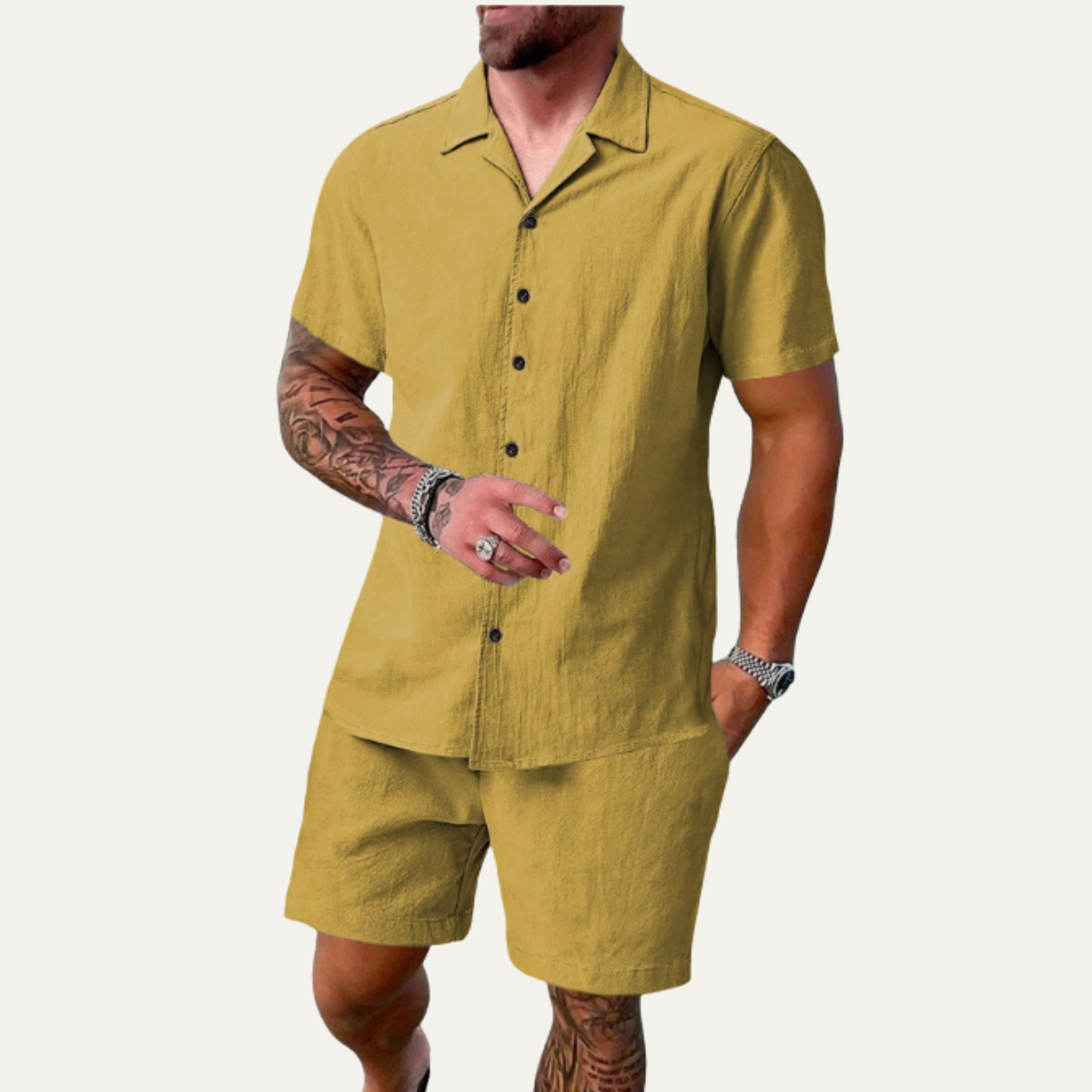 The Stonefield Ridge Men’s Summer Co-Ord Set – Shirt & Shorts